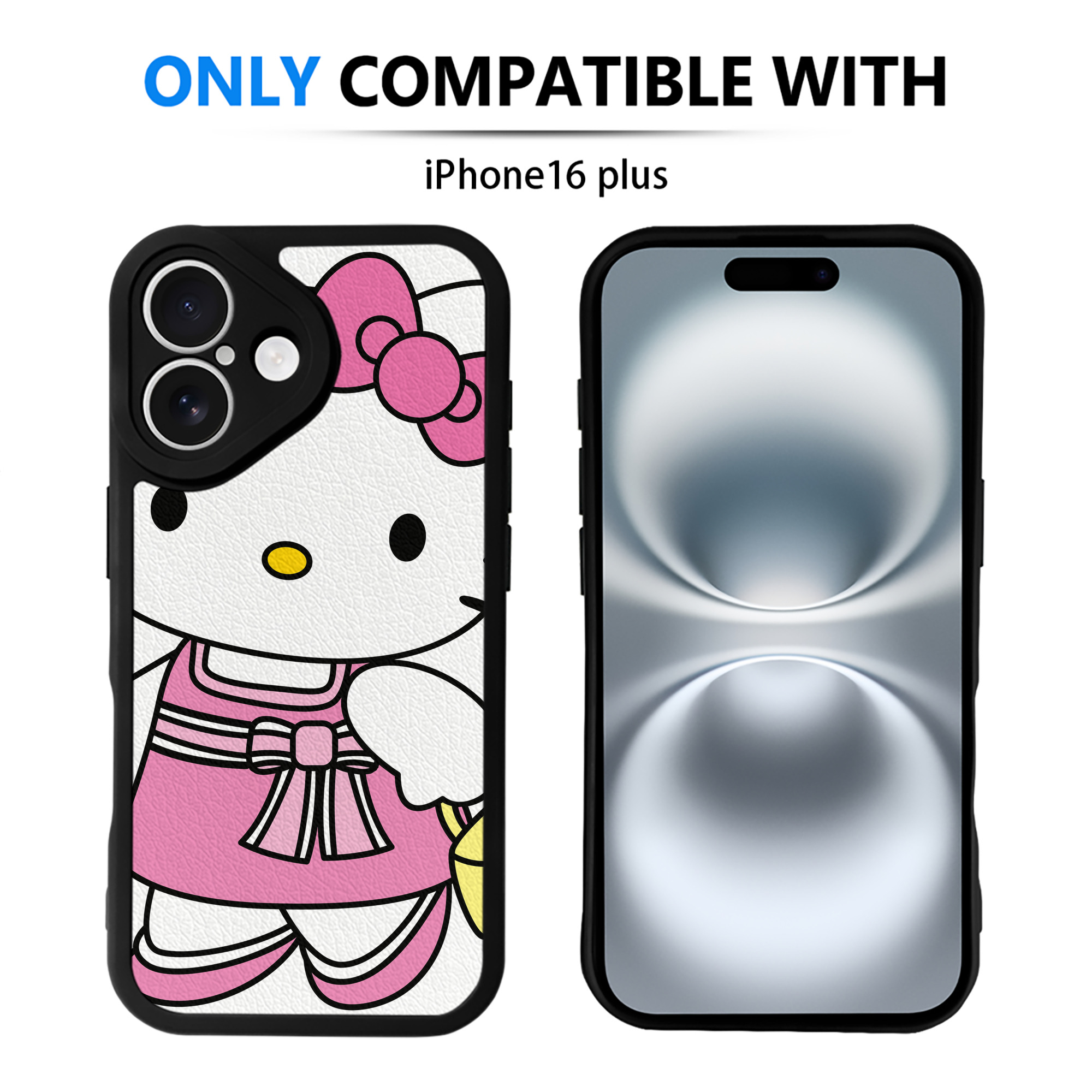 （画像用） Hello Kitty ハローキティ 【iPhone 16シリーズ対応】シリコンスマホケース（レザー調） 材質：シリコン